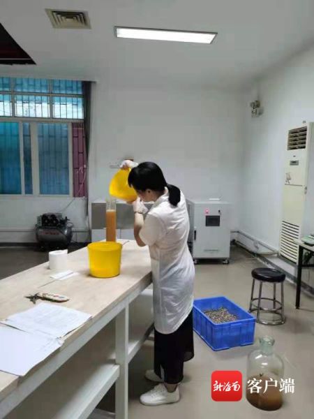 工作人员在进行生物降解材料检测.海南省质检所供图