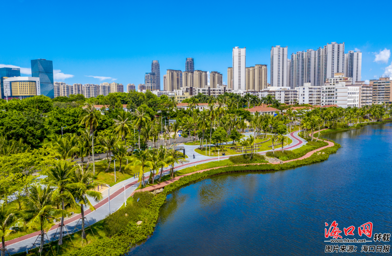 观光游玩好去处!海口市红城湖公园景色宜人