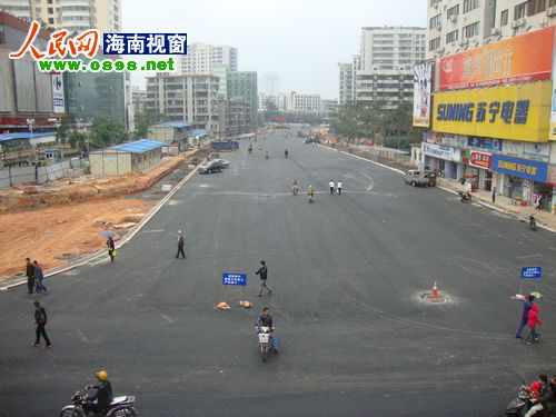 海口和平南路贯通工程基本完工 人车可通行