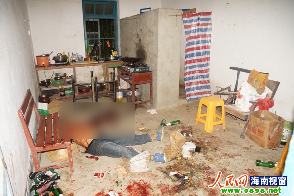 被害人蒋明安被杀现场