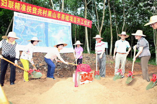 省妇联扶持建设保亭加茂共村黑山羊养殖项目