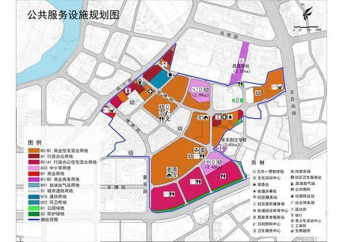 坡博坡巷片区公共服务设施规划图。