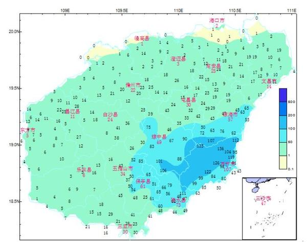 海南气象局发布暴雨三级预警 13至14日降水仍