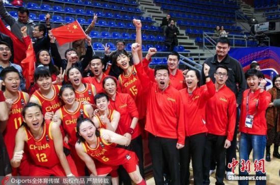 中国女篮获得东京奥运会入场券。图片来源：Osports全体育图片社