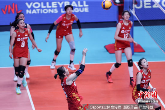 资料图：中国女排在比赛中。图片来源：Osports全体育图片社
