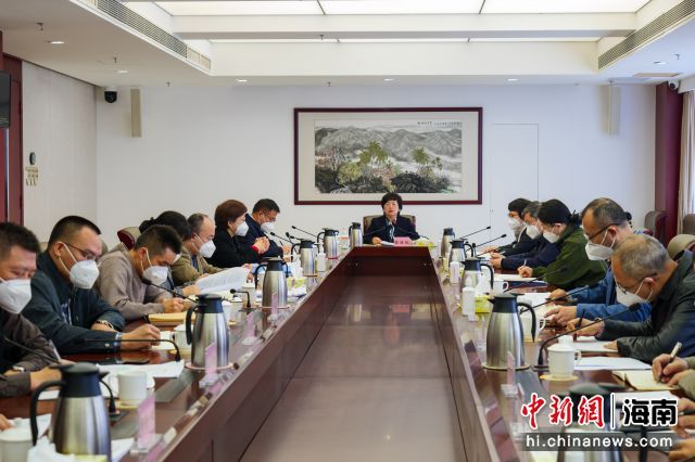 1月19日，海南省委常委、统战部部长苗延红主持召开部务会会议。凌楠摄