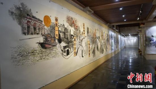 海南书画家历时十年创作180米书画长卷作品描绘建党百年光辉历程