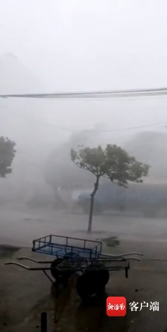 三江镇大风大雨.网友供图