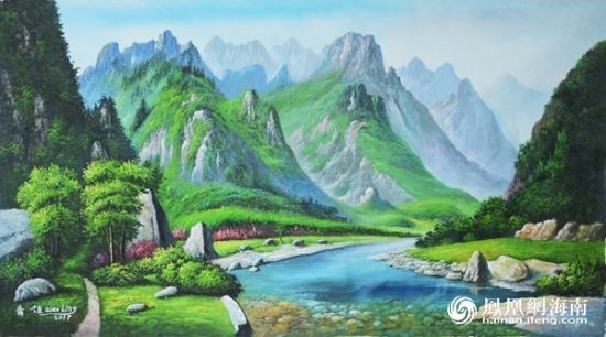 乔领作品《绿水青山就是金山银山》