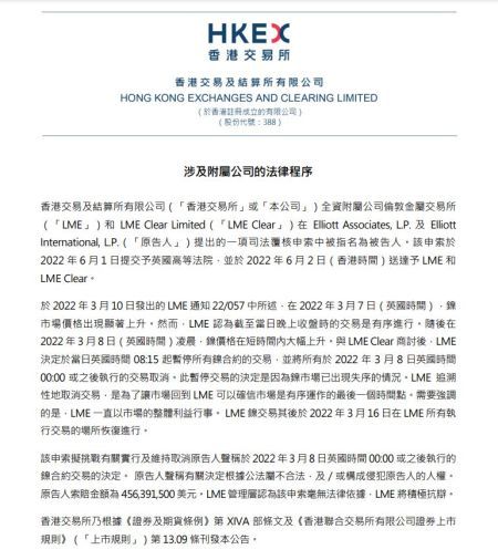香港交易所网站公告截图。