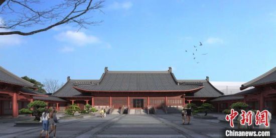 德寿宫遗址保护展示工程暨南宋博物院（一期）总体鸟瞰效果图。　杭州市园林文物局 供图