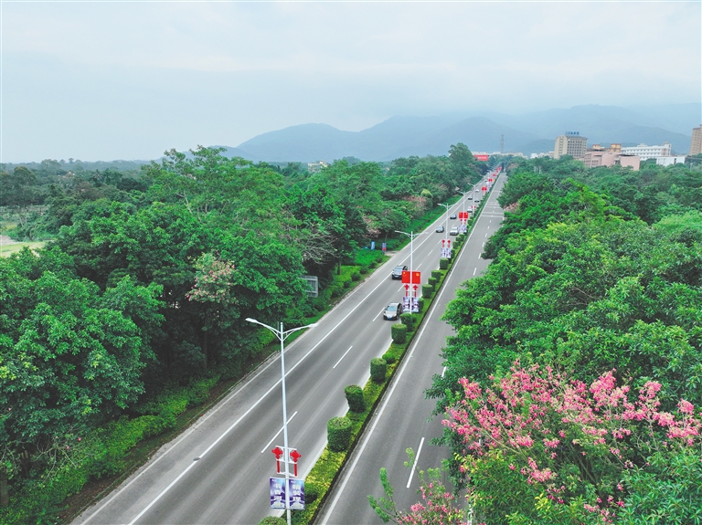 航拍昌江大道。海南日报全媒体记者 刘阳秀 摄