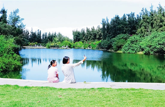 海尾湿地公园人与自然和谐互动